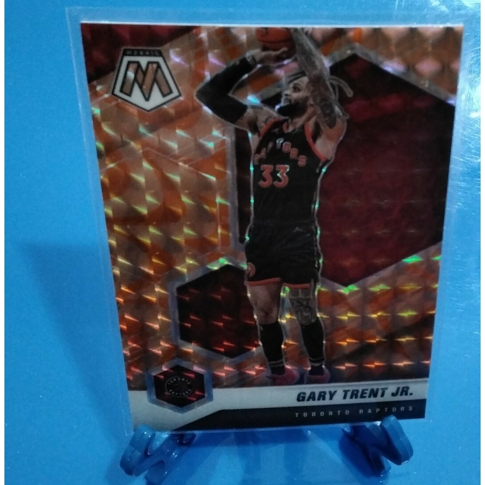 Gary Trent Jr 2021 Panini Mosaic Orange Reactive Prizm Card 135 Toronto Raptors